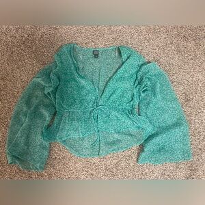 Wild fable tie front sheer top.